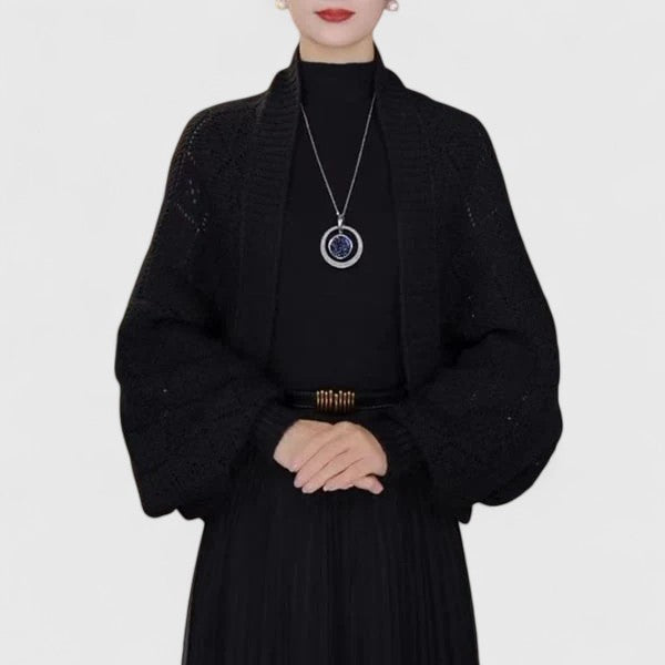 Elyzianne | Convertible Shawl Open-Front Winter Cardigan