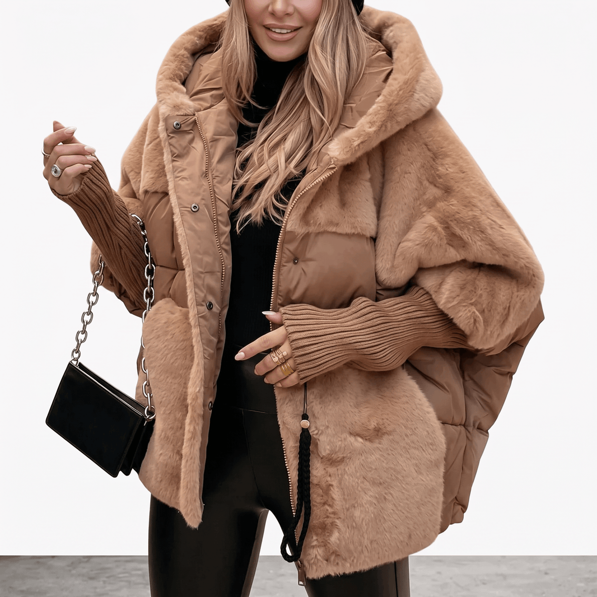 Arielle | Winter Quilted Faux Fur Hooded Puffer Coat