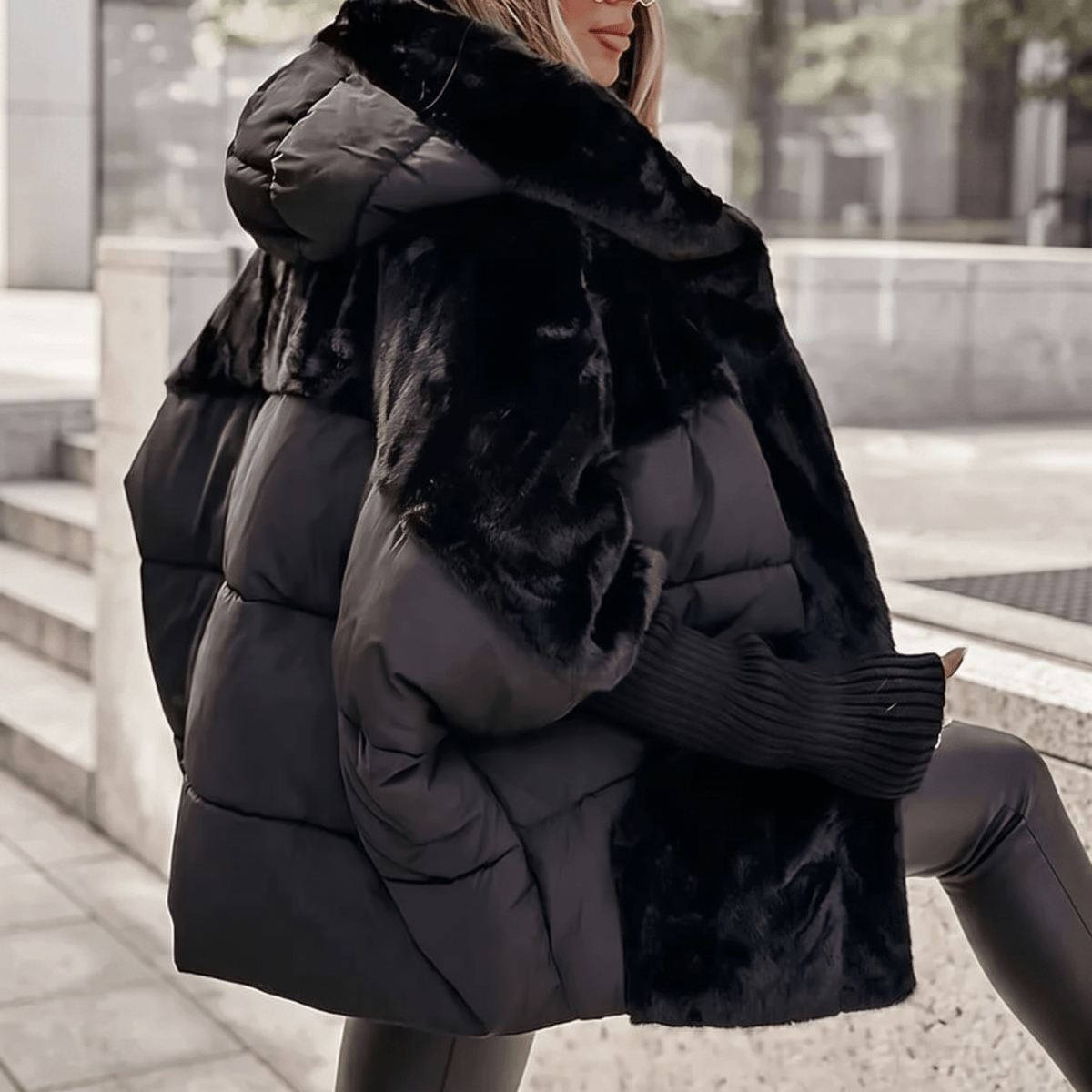 Arielle | Winter Quilted Faux Fur Hooded Puffer Coat