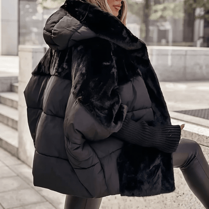 Arielle | Winter Quilted Faux Fur Hooded Puffer Coat