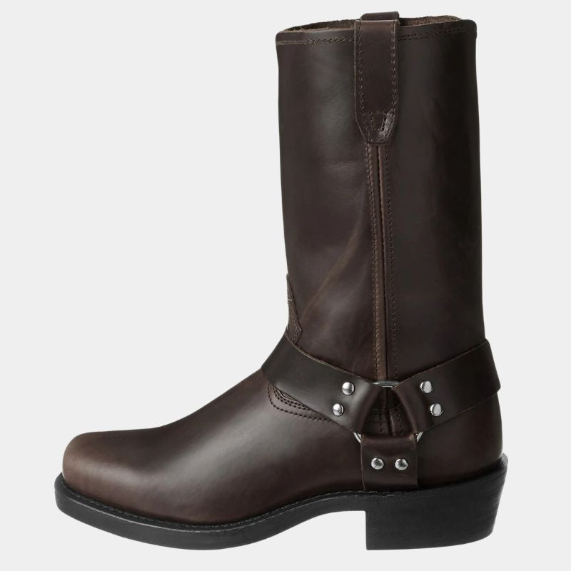 Eva | Leather Harness Buckle Biker Boots