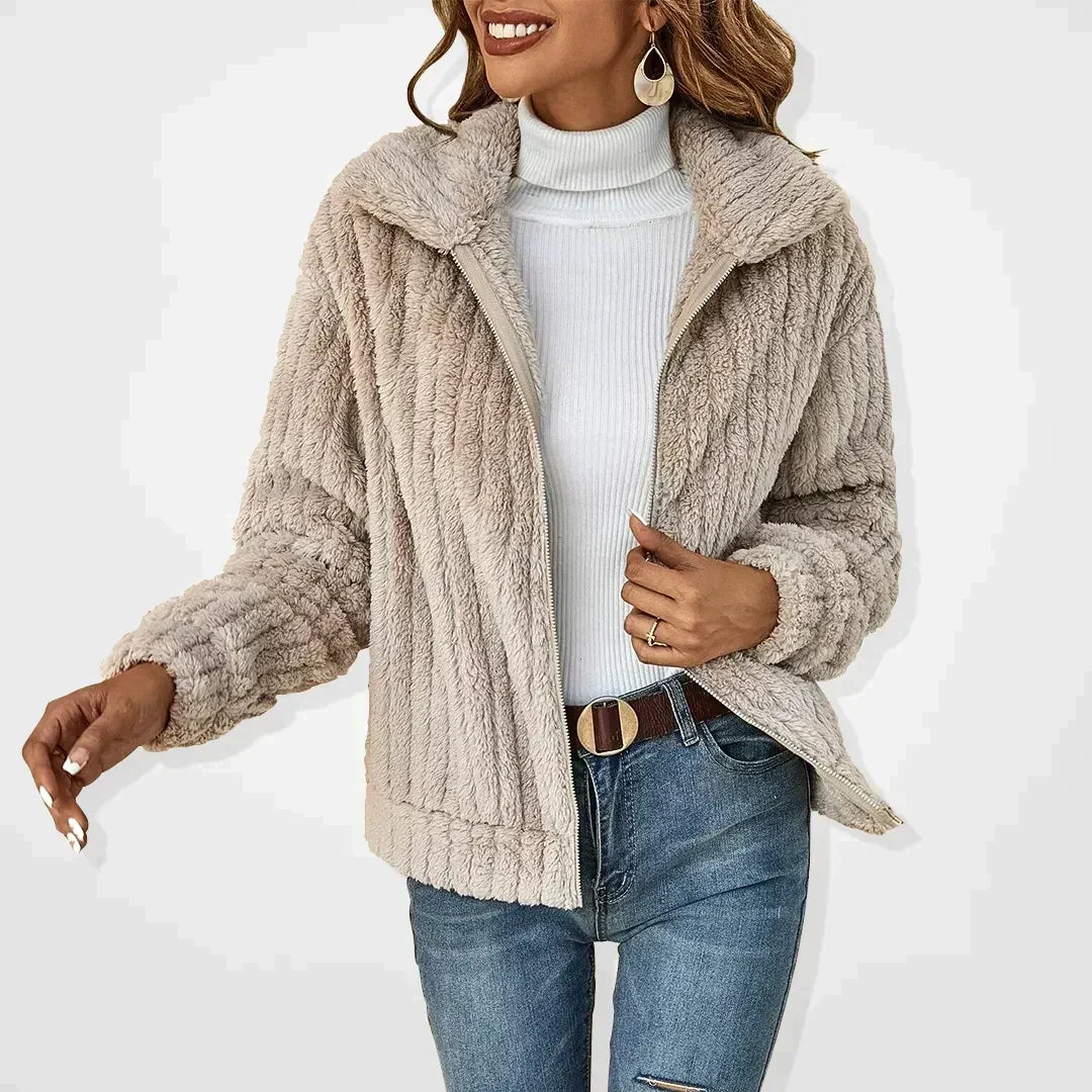 Meli | Cosy Sherpa Fleece Zip Up Winter Jacket