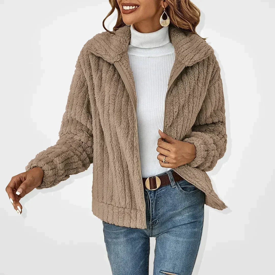 Meli | Cosy Sherpa Fleece Zip Up Winter Jacket