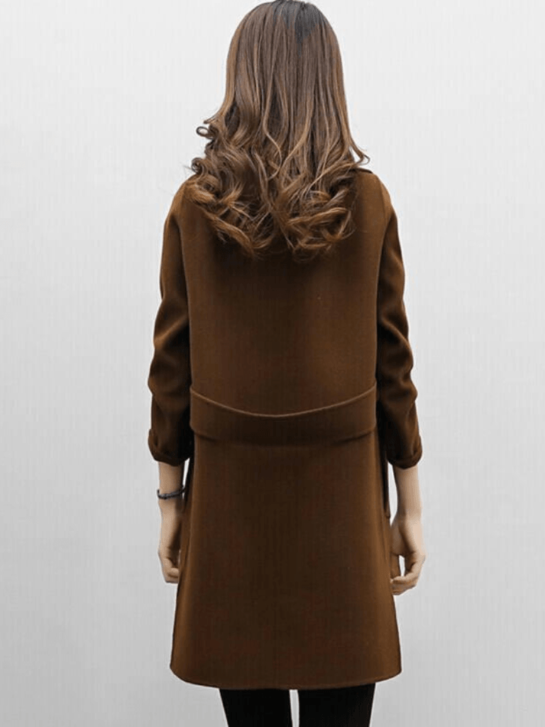 Ainsley | Wool Double-Breasted Longline Trench Coat