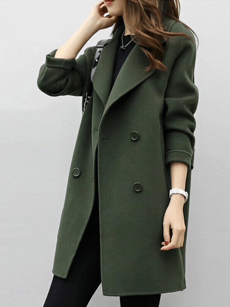 Ainsley | Wool Double-Breasted Longline Trench Coat