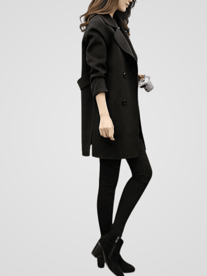 Ainsley | Wool Double-Breasted Longline Trench Coat