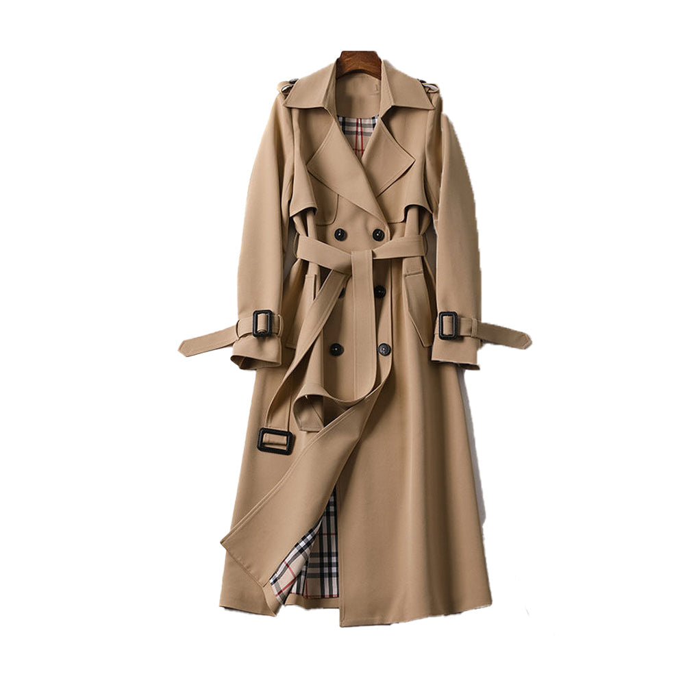 Marisol | Classic Double-Breasted Belted Long Trench Coat