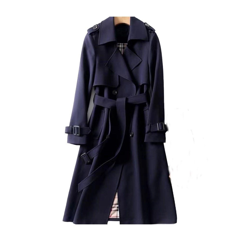 Marisol | Classic Double-Breasted Belted Long Trench Coat