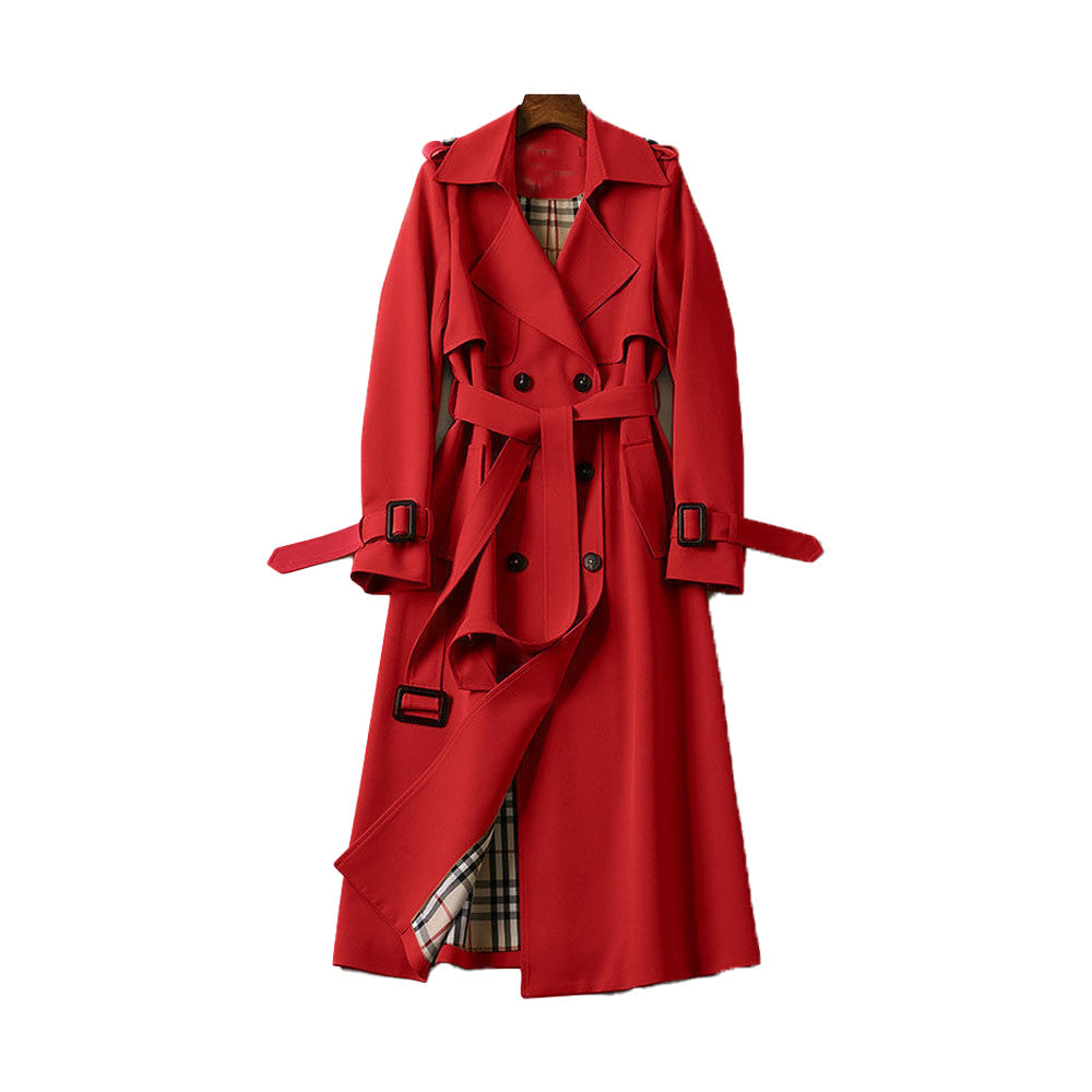 Marisol | Classic Double-Breasted Belted Long Trench Coat