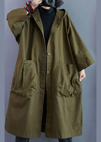 Marianne | Oversized Hooded Trench Coat with Patch Pockets