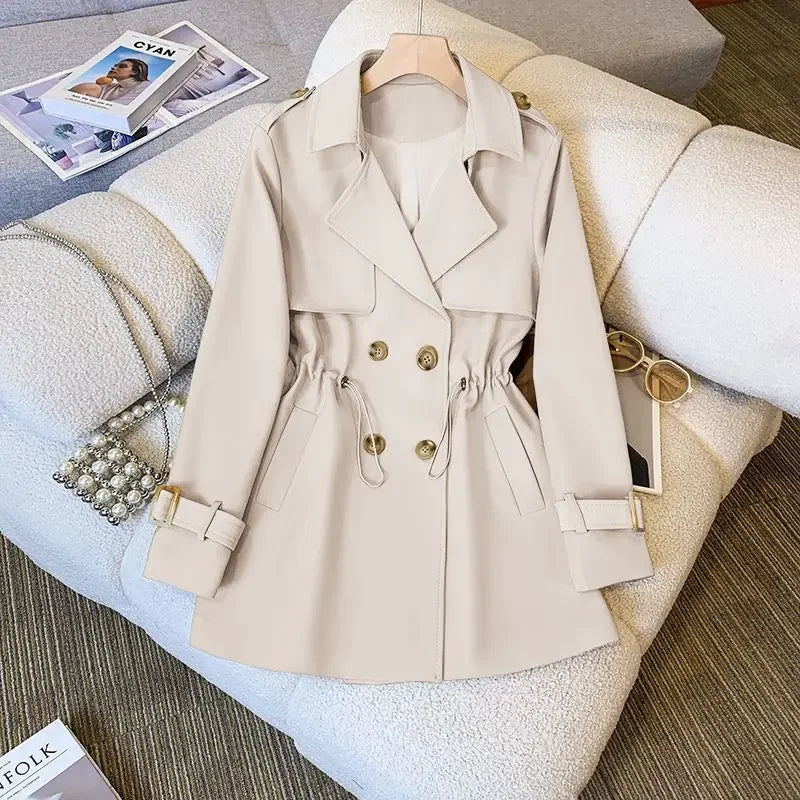 Honora | Double-Breasted Cinched Waist Trench Coat