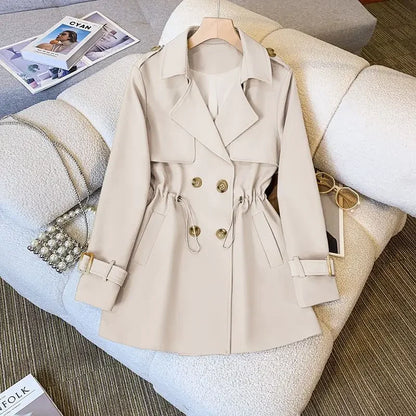 Honora | Double-Breasted Cinched Waist Trench Coat