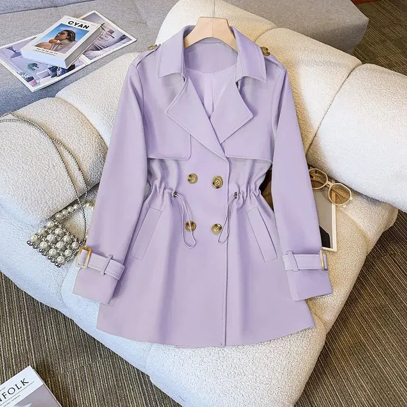 Honora | Double-Breasted Cinched Waist Trench Coat