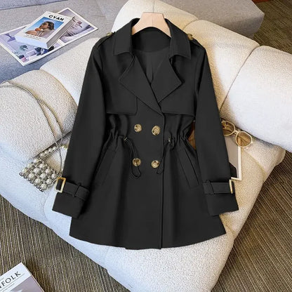 Honora | Double-Breasted Cinched Waist Trench Coat