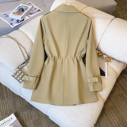 Honora | Double-Breasted Cinched Waist Trench Coat