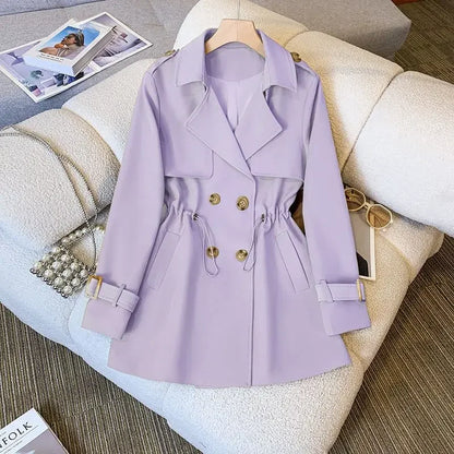 Honora | Double-Breasted Cinched Waist Trench Coat