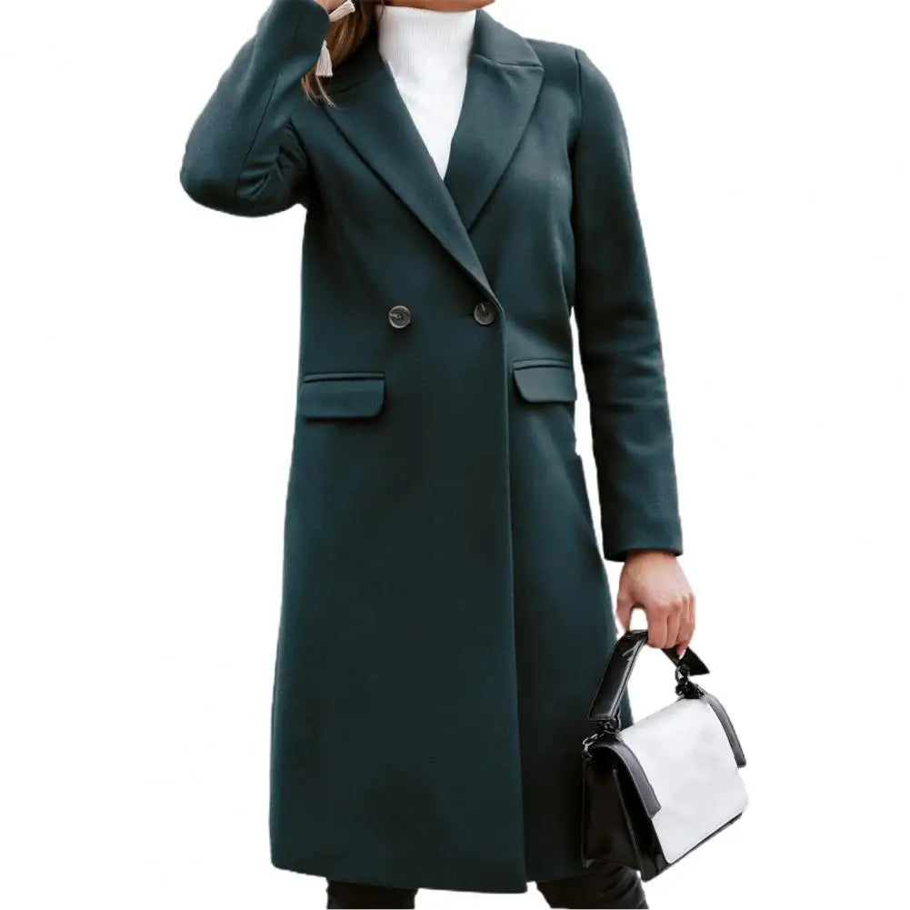 Isolde | Double-Breasted Wool Blend Long Winter Coat