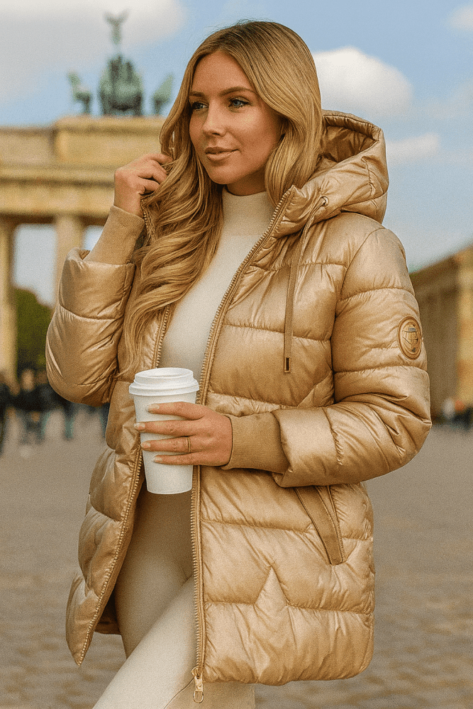 Kestrel | Glossy Hooded Padded Longline Puffer Coat