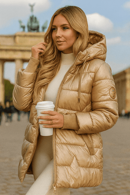 Kestrel | Glossy Hooded Padded Longline Puffer Coat