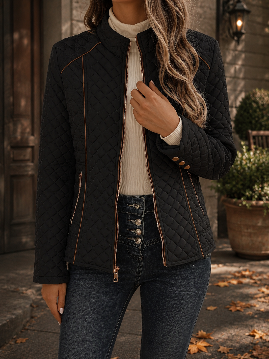 Millie | Warm Waterproof Fitted Quilted Puffer Jacket