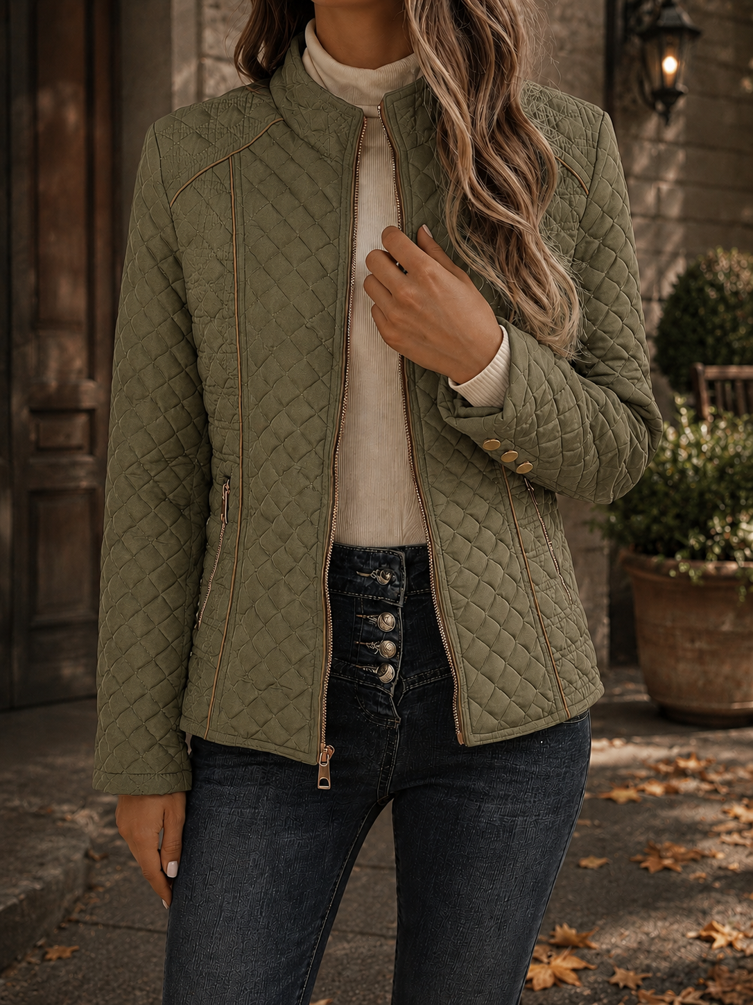 Millie | Warm Waterproof Fitted Quilted Puffer Jacket