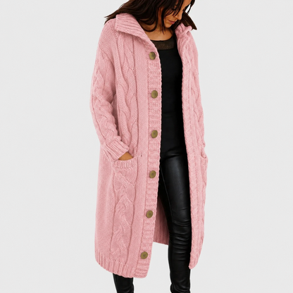 Cara | Hooded Cable Knit Cardigan