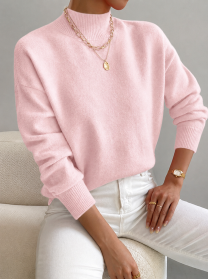 Laurie | Cosy Relaxed Mock Neck Knitted Winter Jumper