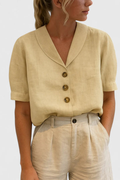 Charlie | Button-Front Breathable Blouse