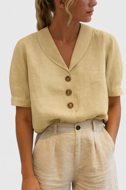 Charlie | Button-Front Breathable Blouse