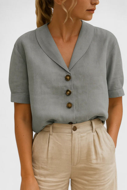Charlie | Button-Front Breathable Blouse