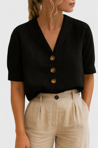 Charlie | Button-Front Breathable Blouse