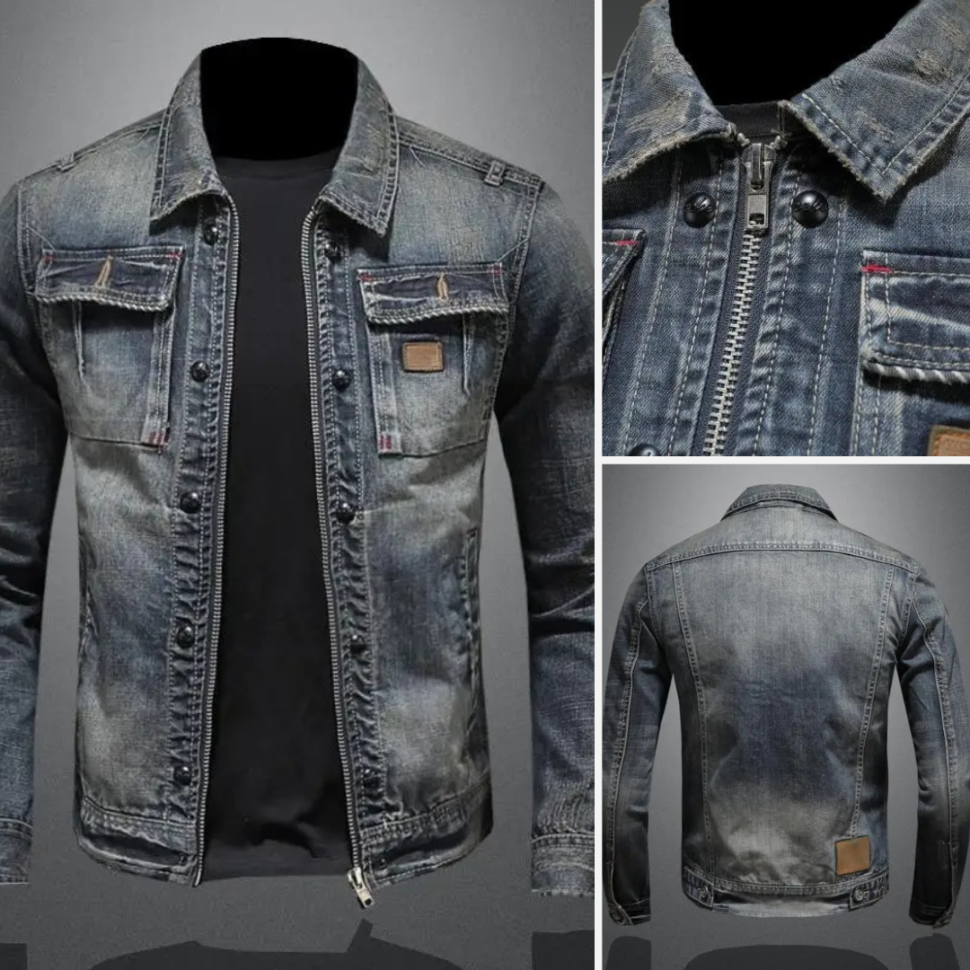 Euan | Classic Blue Denim Jacket with Chest Pockets