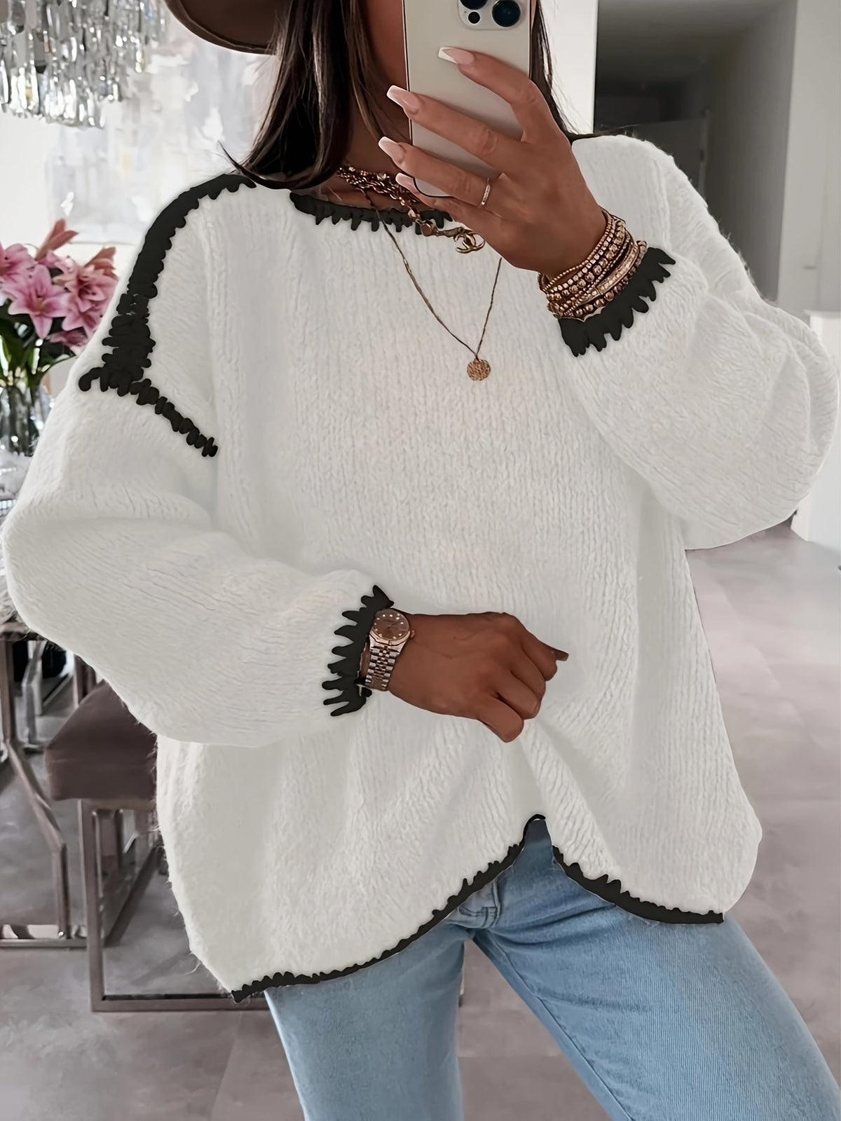 Minna | Oversized Chunky Knit Boat Neck Jumper