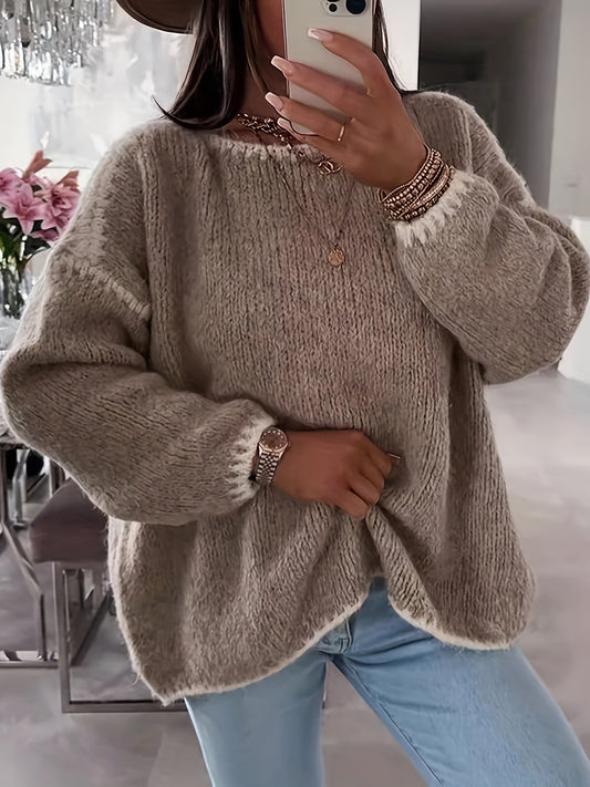 Minna | Oversized Chunky Knit Boat Neck Jumper