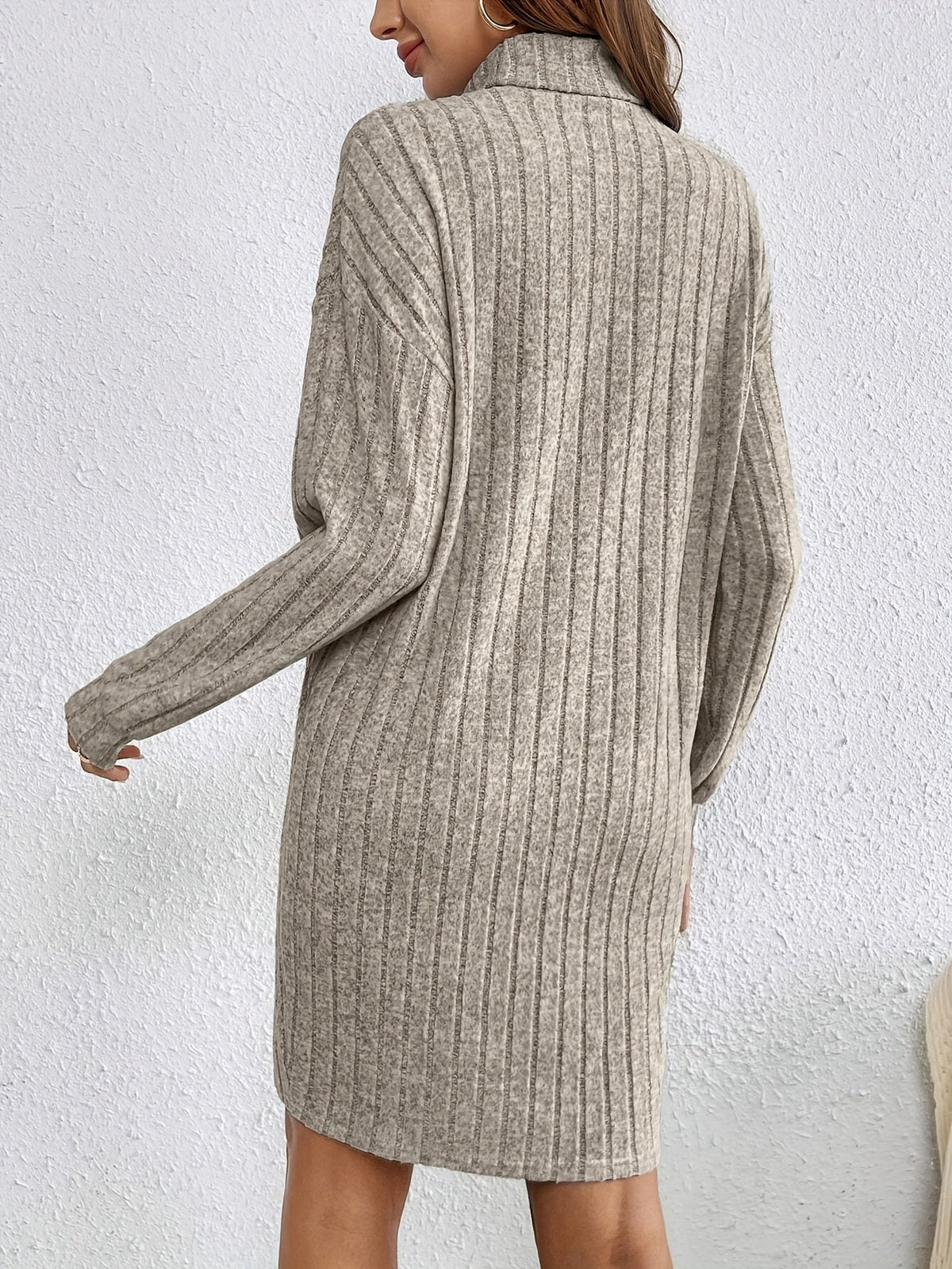Romy | Ribbed Knit Turtleneck Bodycon Mini Dress