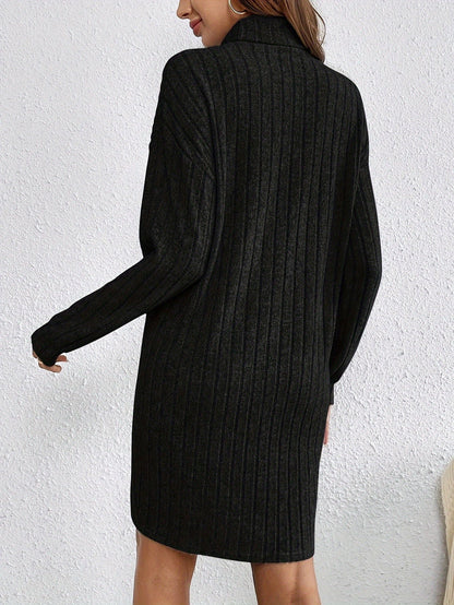 Romy | Ribbed Knit Turtleneck Bodycon Mini Dress