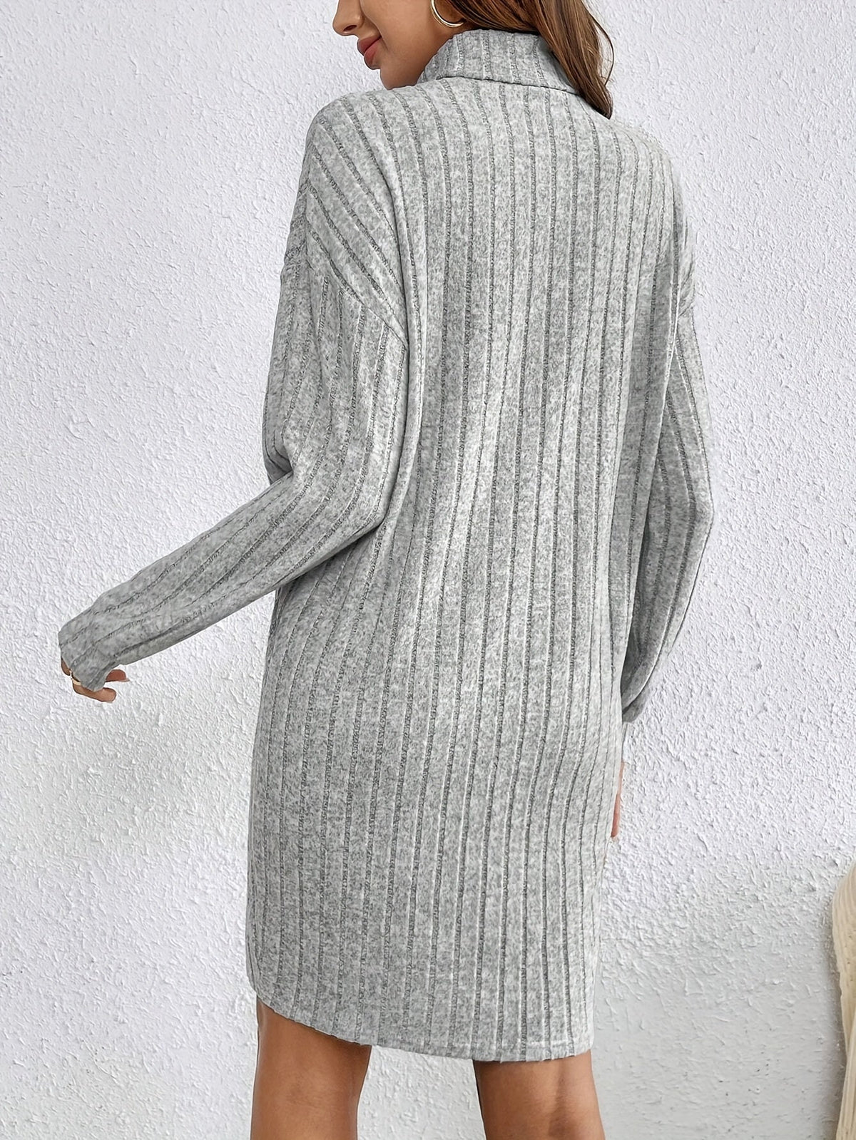 Romy | Ribbed Knit Turtleneck Bodycon Mini Dress