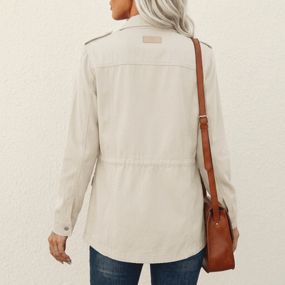 Rowan | Utility Zip-Up Field Jacket in Beige