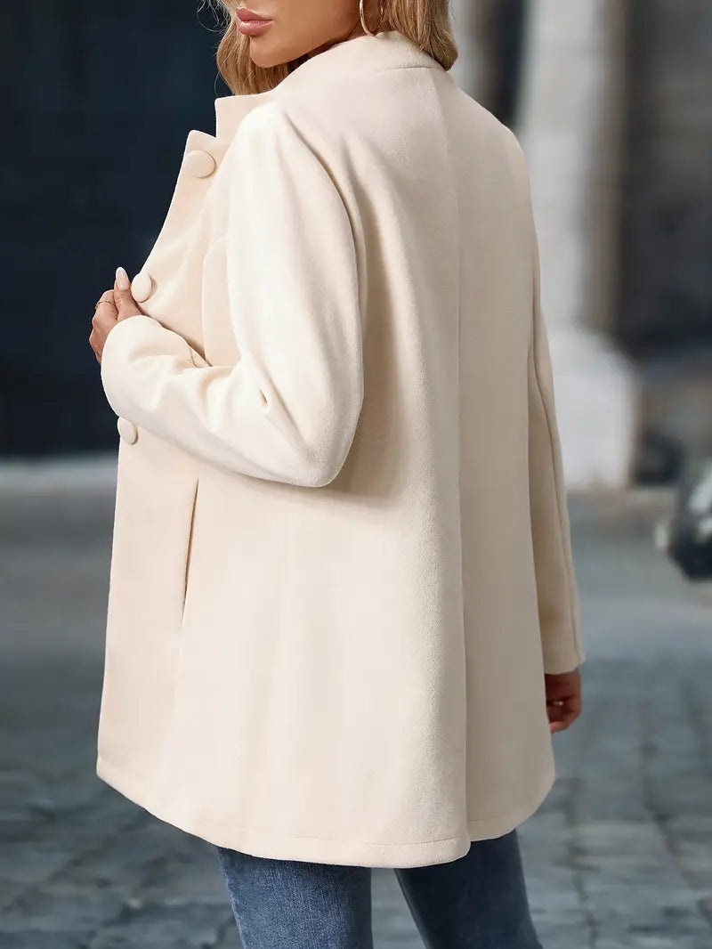 Emery | Stand-collar Single-breasted Mid-length Tailored Coat