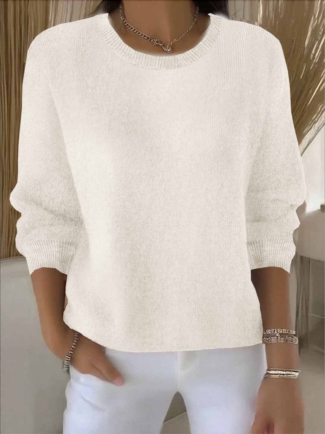 Jennifer | Cosy Crew Neck Knitted Long Sleeve Jumper