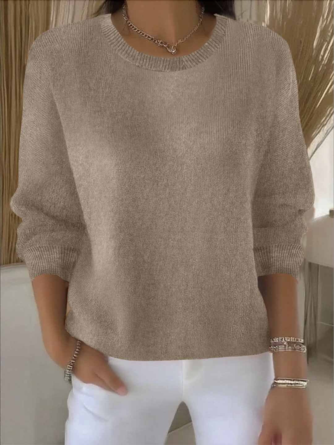 Jennifer | Cosy Crew Neck Knitted Long Sleeve Jumper