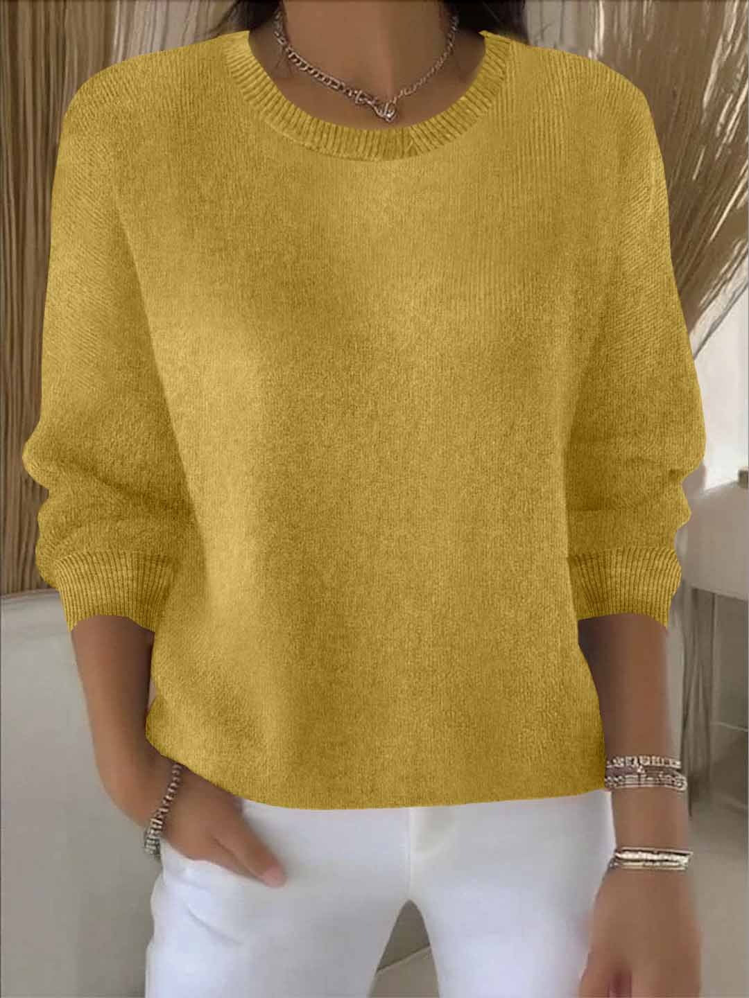Jennifer | Cosy Crew Neck Knitted Long Sleeve Jumper
