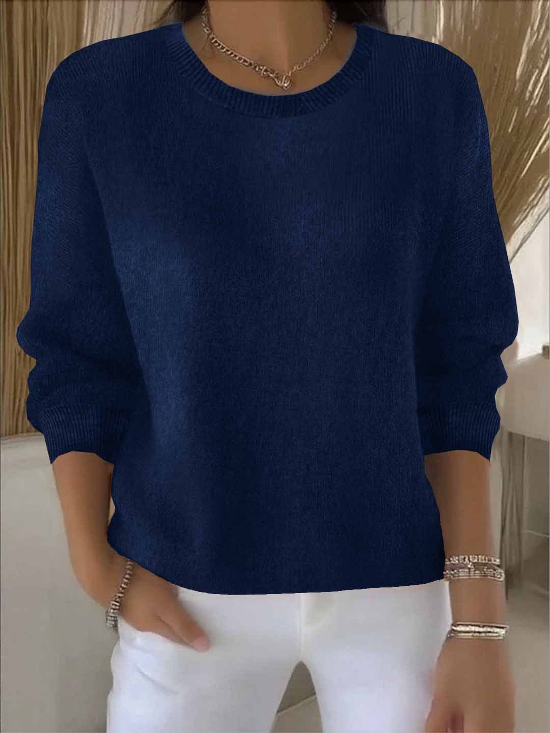 Jennifer | Cosy Crew Neck Knitted Long Sleeve Jumper