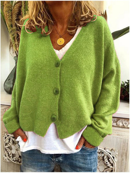 Annelise | Cropped V-Neck Knit Cardigan