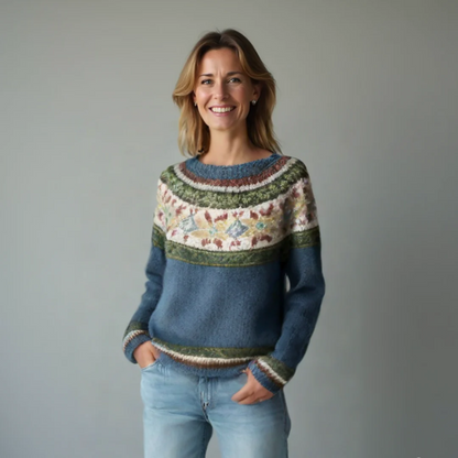 Kelly | Fair Isle Nordic Knit Boat Neck Winter Jumper