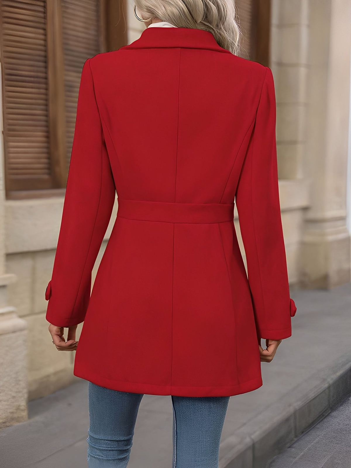 Charlotte | Fitted Double-Breasted Trench Coat with Gold Buttons