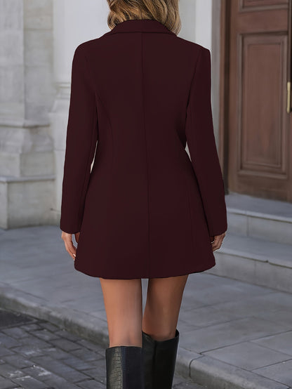 Ella | Elegant Stand Collar Fitted Wool Jacket