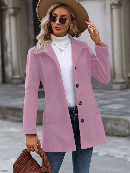 Ella | Elegant Stand Collar Fitted Wool Jacket