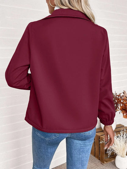 Erin | Fleece Lined Zip-Up Jacket with Elasticated Cuffs and Front Pockets