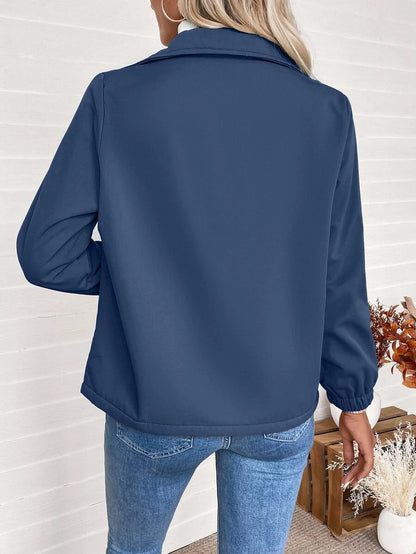Erin | Fleece Lined Zip-Up Jacket with Elasticated Cuffs and Front Pockets